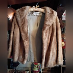 Women's Fur Coat in Camel